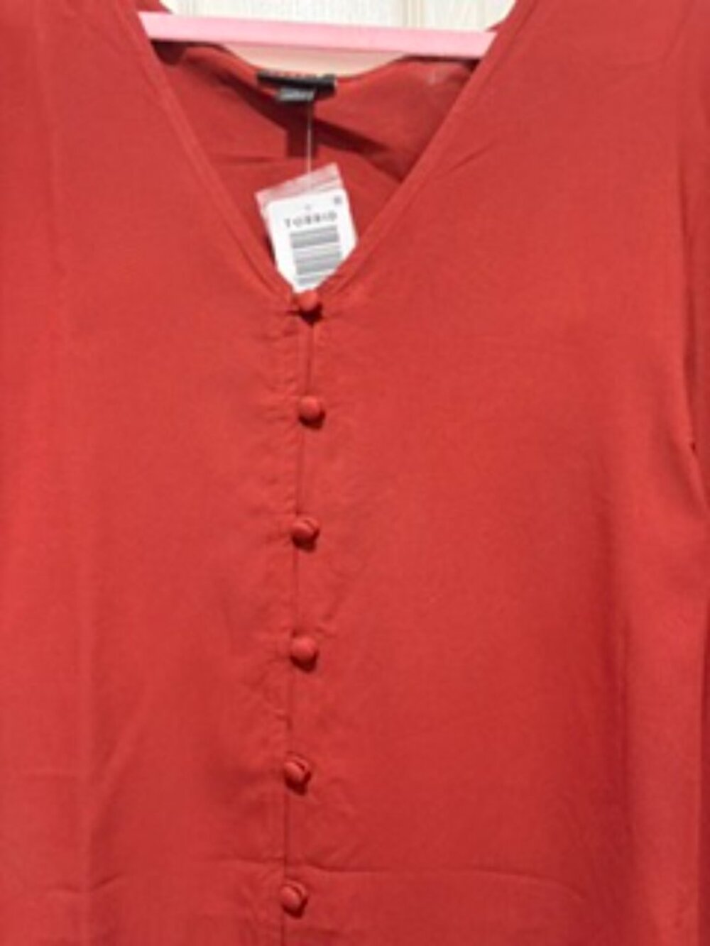 Challis V-Neck Ruffle Top - Picture 2 of 8